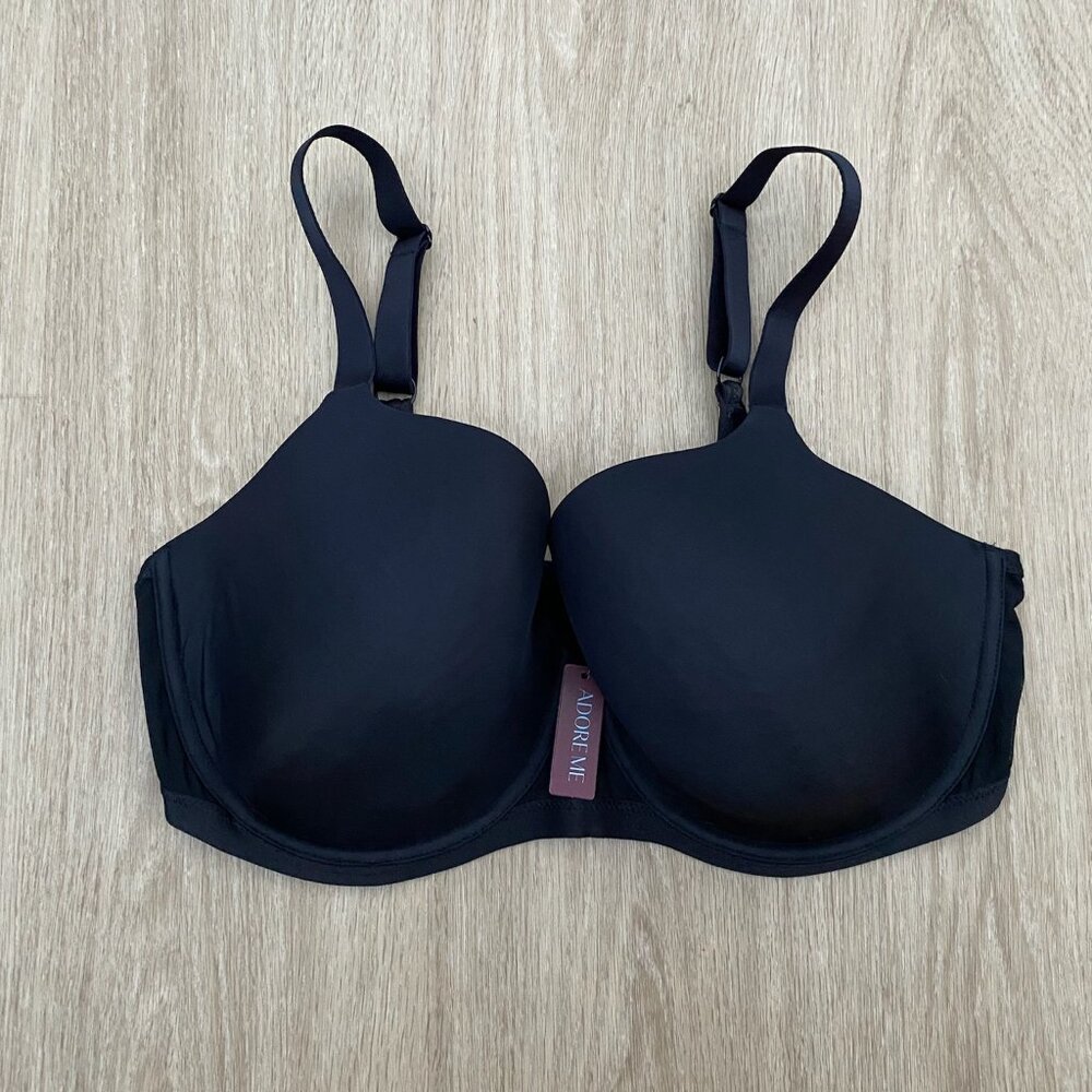 NWT Adore Me Fallon Contour Full Coverage Bra Underwired Jet Black Size 40DDD